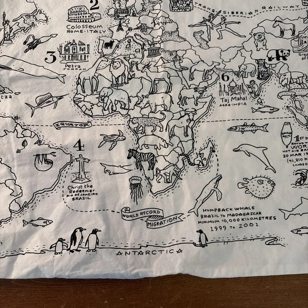 Eat Sleep Doodle World Map Coloring Pillowcase No Markers -Crafts-Kids